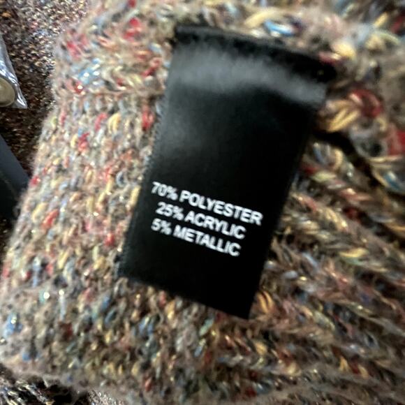 NWT House of Harlow Metallic Fringe Cardigan Sweater Size XL - Picture 5 of 6